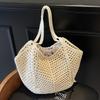 Latest Summer Beach Straw Woven Tote Bag For Women 2-IN-1 Hollow-out Lightweight Large Capacity Shopper Shoulder Bag Female
