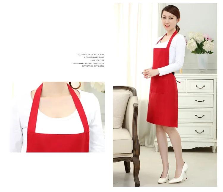 1 Stück Schürze mit Taschen Verdicken Baumwolle Polyester Mischung Kochen Küche Restaurant Schürze Küche Küchenschürze Wasserdichte Schürze