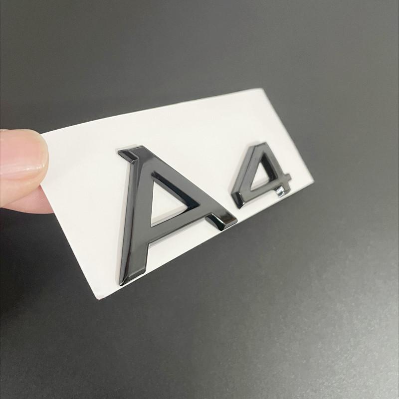 3D ABS Chrome Black A3 A4 A6 Logo Letters Rear Trunk Emblem Badge Sticker Decals For B A3 A4 A6 Car Accessories