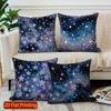 2D Starry Night Sky Pattern Decorative Pillow Covers Pattern Cushion Cover Suitable For Sofa Bedroom Car Pillow Cover