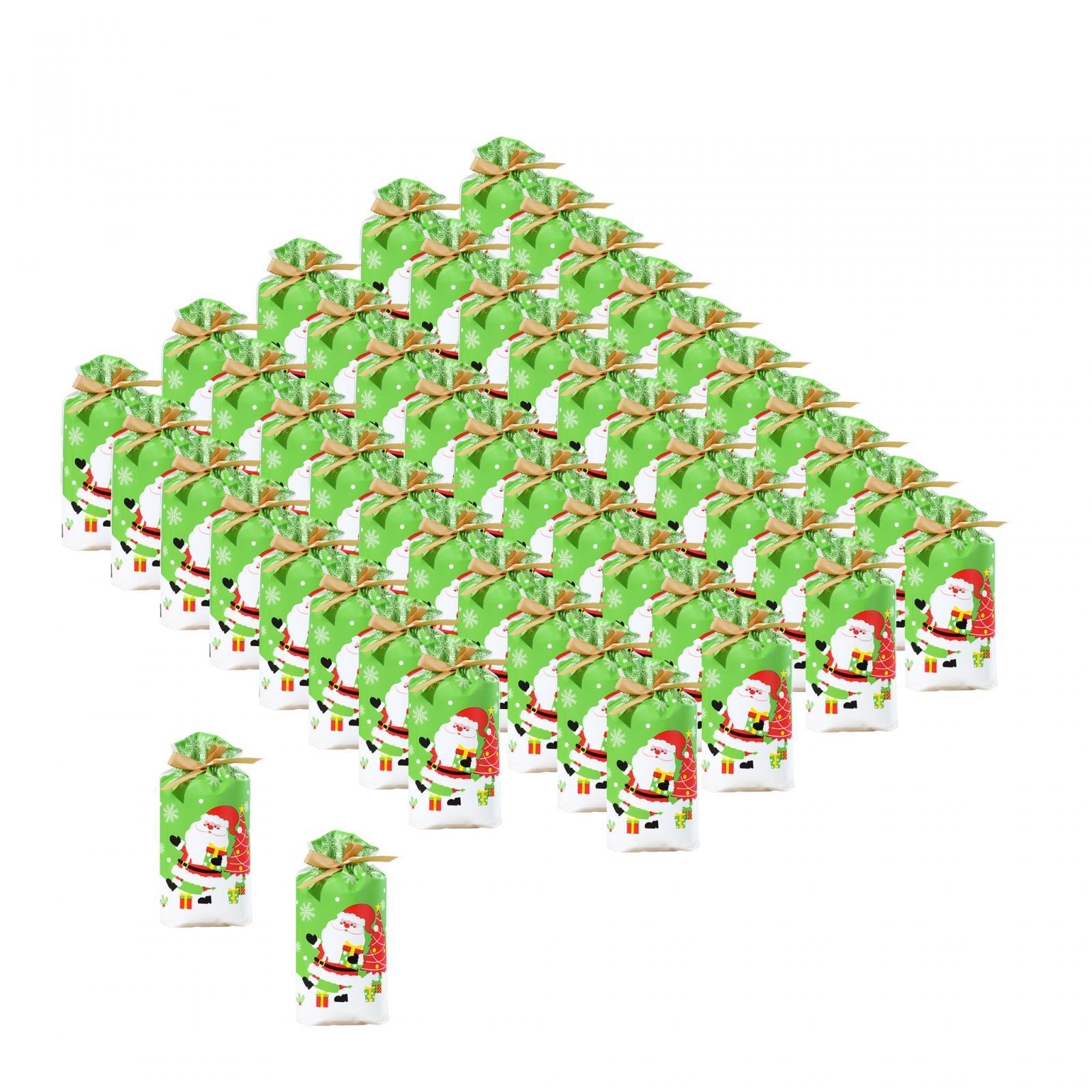 

50x Gift Bags Christmas Present Bags Party Favors Treat Sacks Xmas Christmas Packaging Bags Cookie Bags Gift Wrapping Bags
