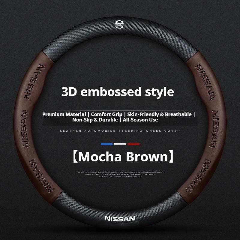 Nappa Leather Car Steering Wheel Cover Nissan Qashqai Juke XTrail Patrol Note Leaf Altima Murano Rogue Pulsar Sentra Teana Tiida vsd55