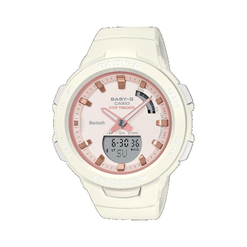 

Casio Men s Resin 100M Water Resistant Digital Shock Resistant Quartz Watch BSA-B100CS-7A белый