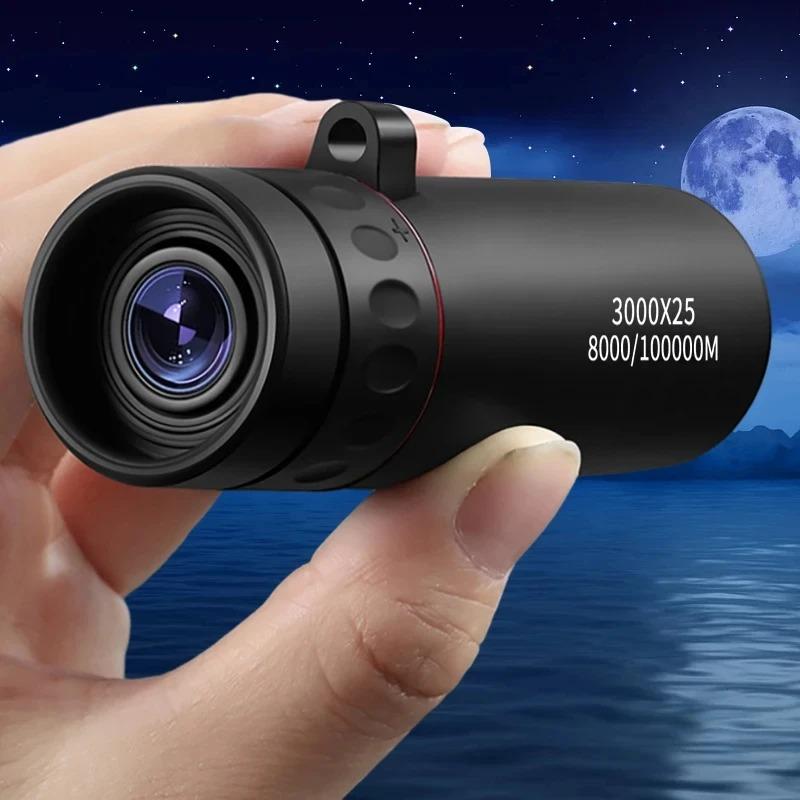 Professional 3000x25 HD Zoom Monocular for Adults Mini Portable Telescope Ideal for Outdoor Camping Hunting