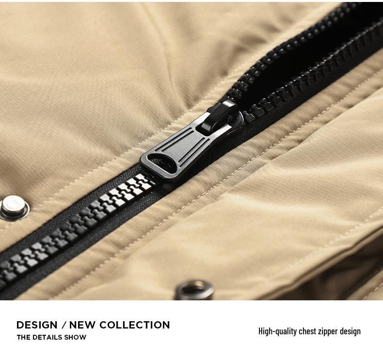 2025 Men's Winter Workwear Down Jacket with Detachable Hood and Thickened Graphene, 90% White Duck Down