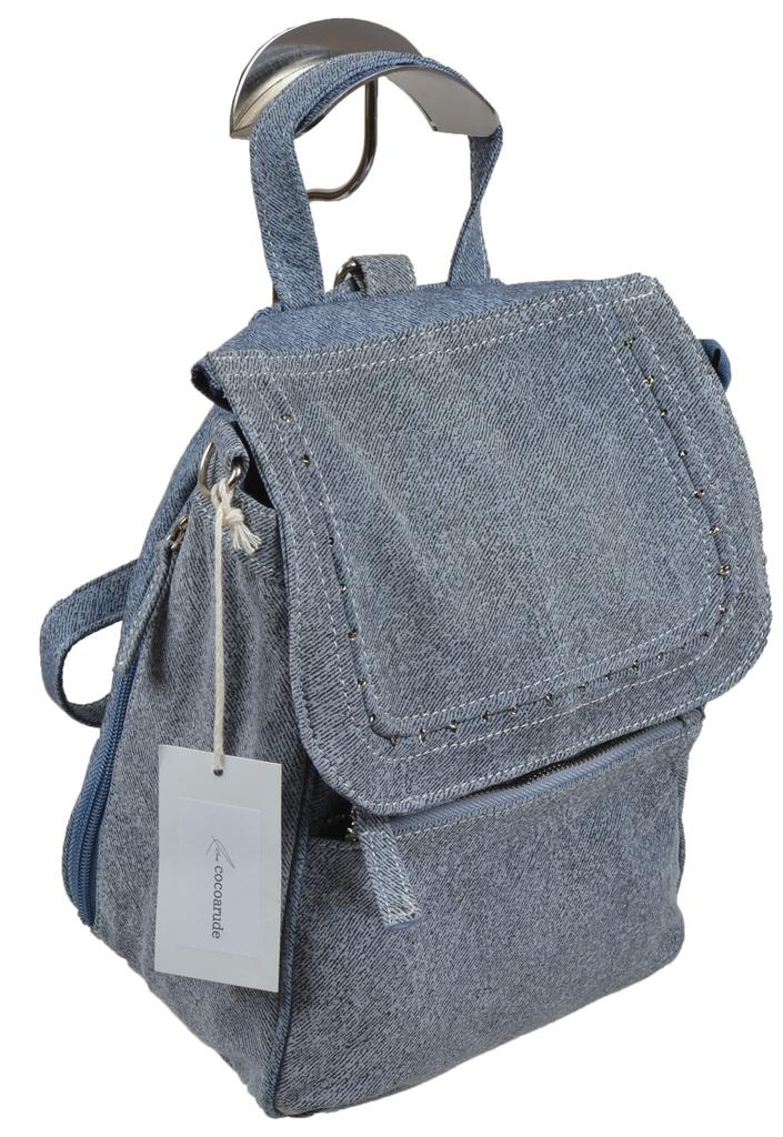 Shoulder Mini Soft Navy Denim-style Bag, 2-way Backpack, Size, Cute, Blue, A0021-1