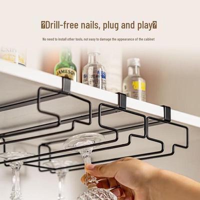 Hanging Wine Glass Rack for Stemware Storage