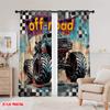 2pcs,2D Plane Printing Curtains Monster Dash Durable Polyester (without Rod) Room Decor Use for Living Room, Office, Kitchen,