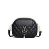 New Genuine Leather Crossbody Bag for Women's Bag  Small Fragrance Chain Diamond Versatile Single-shoulder Round Bag