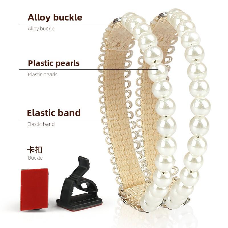 Pearl Lace Bundle Shoelaces Hollow High Heels Free Installation Anti-drop Heel Straps Slippers Become Sandals Lazy Fixing Straps