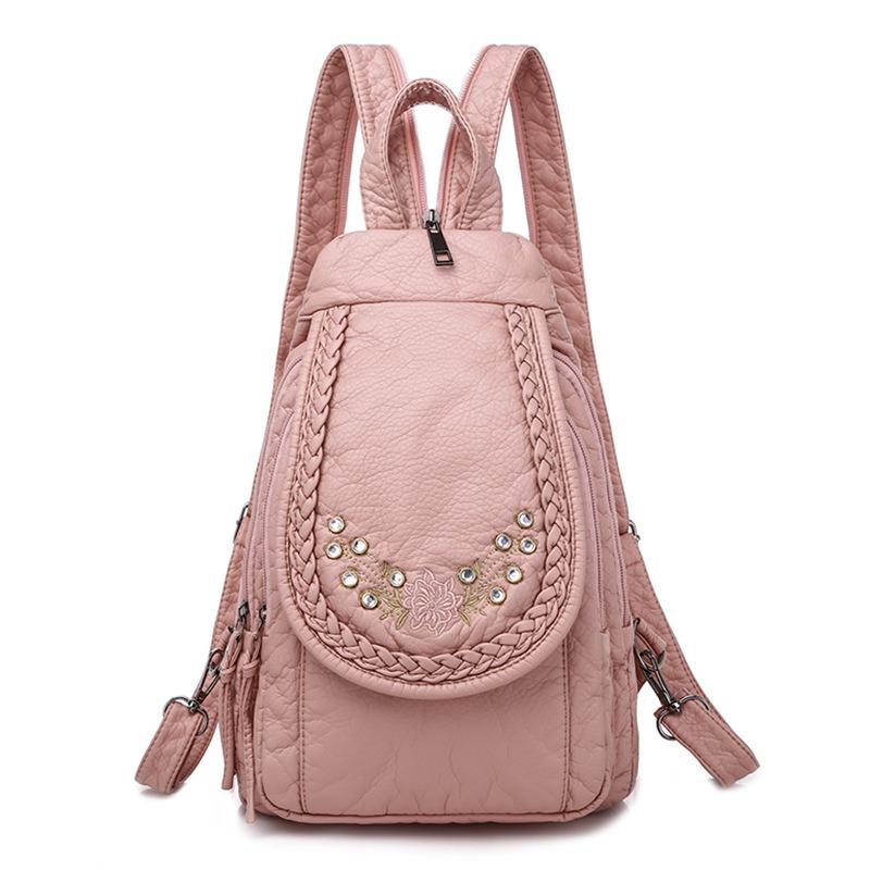 Mochila pequena multifuncional bolsa de peito bolsa de ombro PU mochila macia mochila feminina fashion