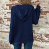 Autumn and Winter New Solid Color Hooded Button Loose Long Sleeve Pullover Sweater for Women