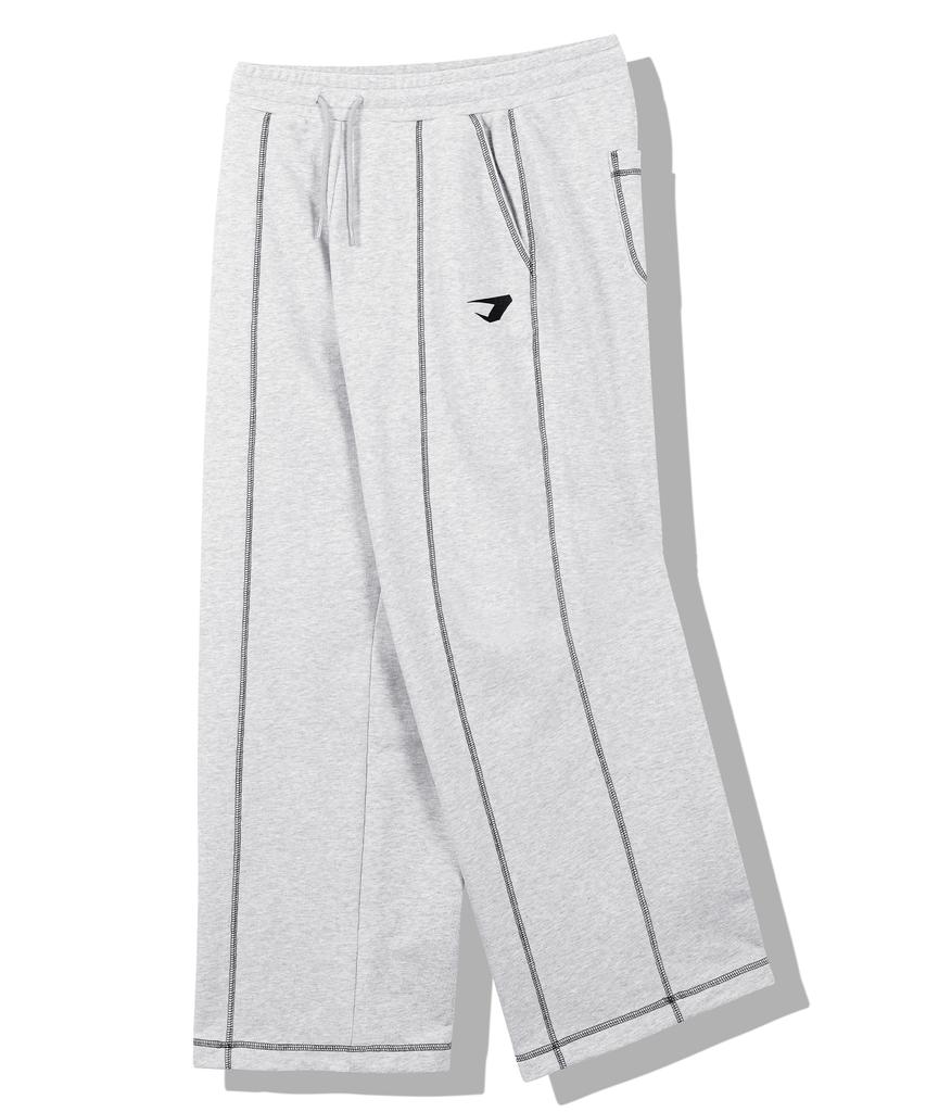 DRIX Overlock Stitch Sweat Wide Pants_Melange Gray
