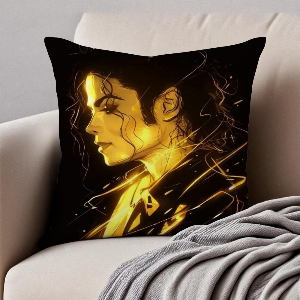 Pop American Singer MMichael Jackson Cushion Cover Pillowcase Antidustmite Invisible Zipper Short Plush Sofa Cushion