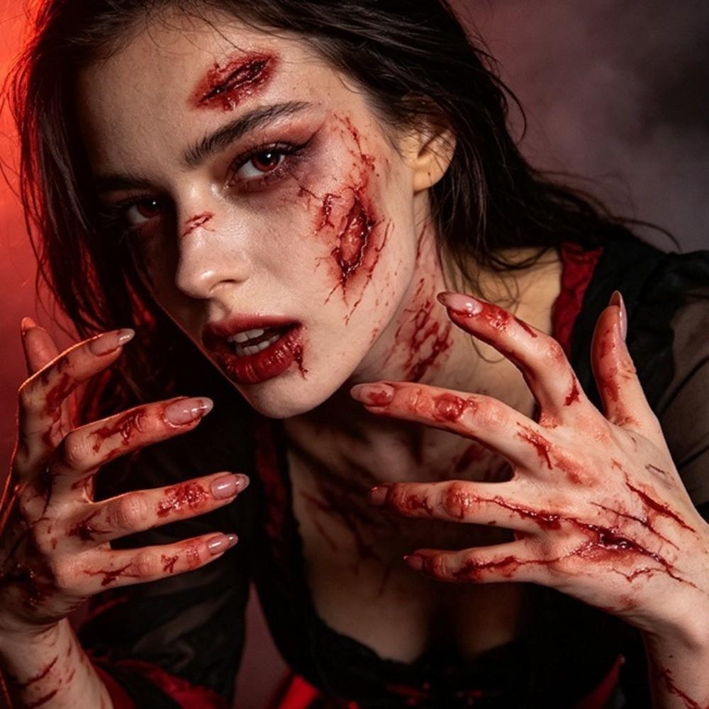 Waterproof Halloween Tattoo Stickers Zombie Cosplay Body Art Scar Decals  Haunted House