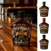 250th Anniversary Wine Bottle Commemorative Colored Glass Wine Decanter with Founding Fathers Historic Images 1776-2026 Patriotic Decor for Home Bar