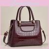 Large Capacity Crocodile Pattern Tote Bag Stylish Fashionable Purse For Moms