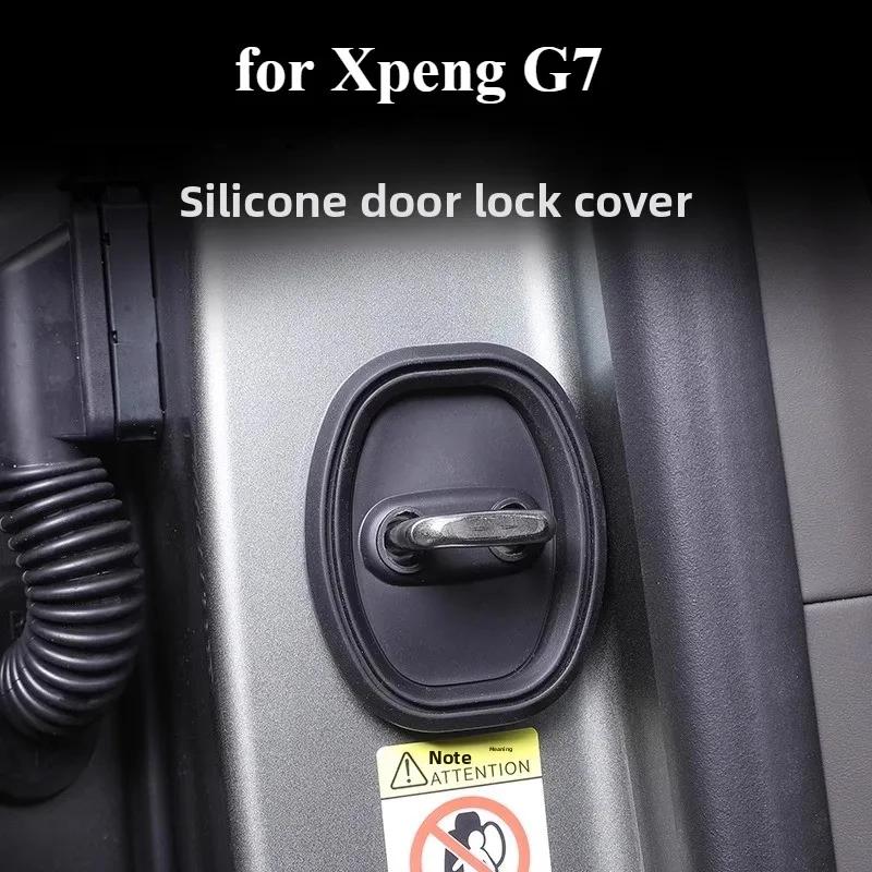 For Xpeng G7 Silicone Door Lock Latch Cover, Door Lock Protective Cover, Shock Absorption and Cushioning Door Lock Latch Pad