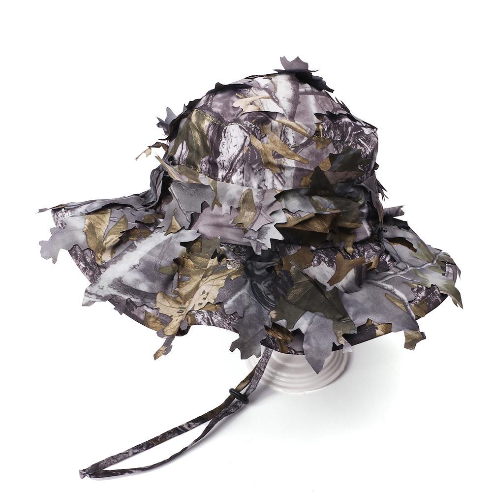 Boonie Camouflage Men'S Hats 3D Leaves Camo Tactical Cap Ghillie Caps Hunter Sniper Hats Fishing Sun Protection UV Blocking Hunting Accessories