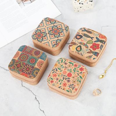 Tragbare Luxus Vintage Schmuckschatulle Aufbewahrungs-Organizer für Ringe und Halsketten Harte PU-Dichtepappe Europäischer Stil Hochzeitsgeschenk