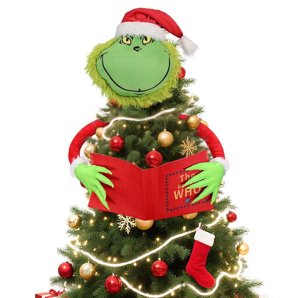 Cute Christmas Plush Toy Christmas Tree Decoration Head + Hand Holding Book Children's Gift