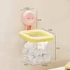 Dopamine Color Suction Cup Storage Box Wall Hanging Transparent Waste Face Towel Organizer Abs Cosmetic Holder Case