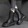 Martin boots fleece thickened large cotton medium boots thick-soled snow boots women's single boots