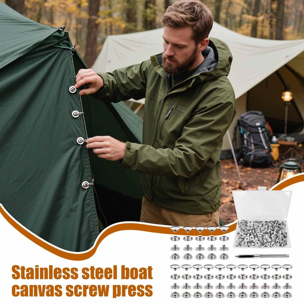 Fastener Kit For Boat Cover Canvas Fastener Press Weatherproof Stainless Steel Screw Press Stud Kit For Campers Travel Pontoon