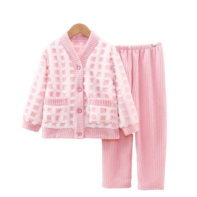 Thickened Flannel Mother-Daughter Suit for Autumn/Winter - Medium & Large Sizes