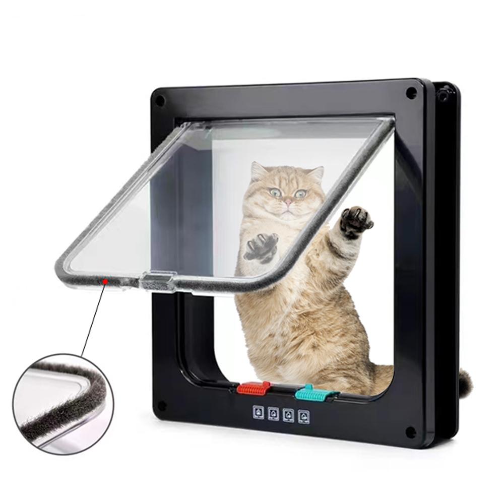 Weather Proof Cat Door 4 Way Locking for Cat Up To 20 Lbs for Interior Doors Cabinet Garage Doors 4 Sizes Pet Door