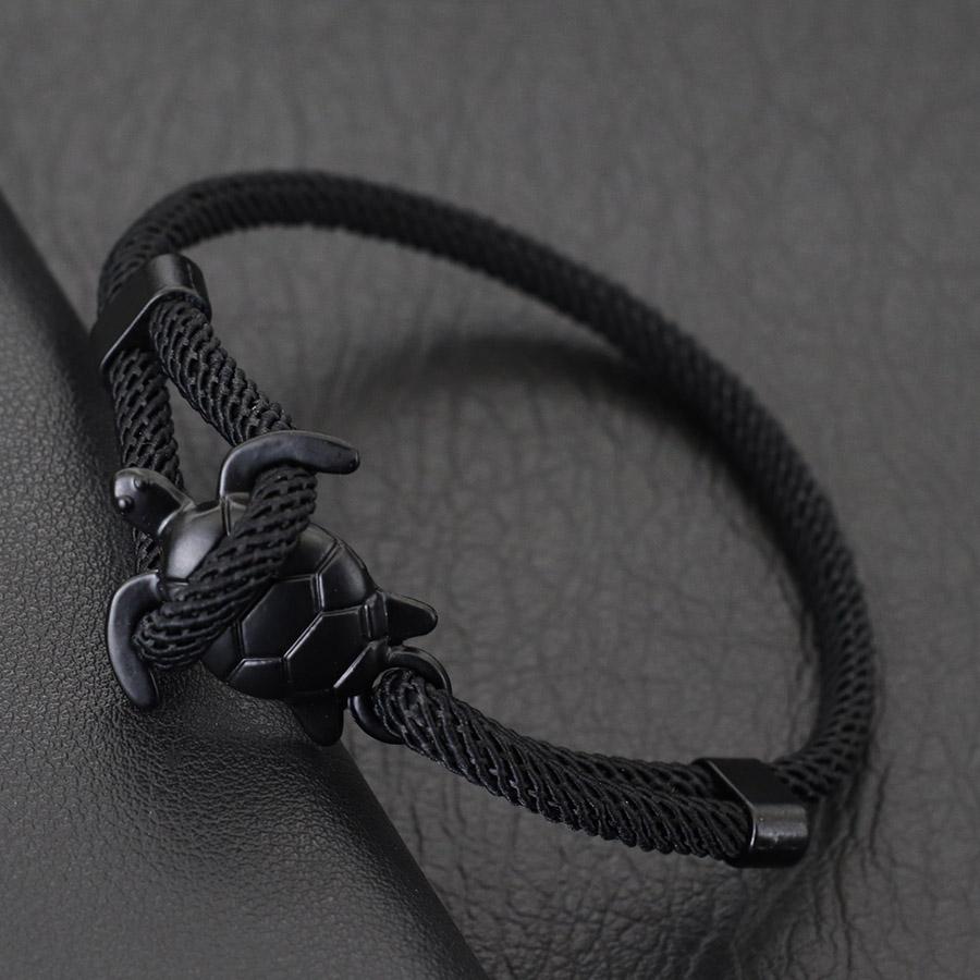 

Unique Marine Turtle Bracelet Men Sliding Adjustable Rope Braclet Summer Beach Nautical Wrap Thread Braslet Leisure Pulseira чёрный