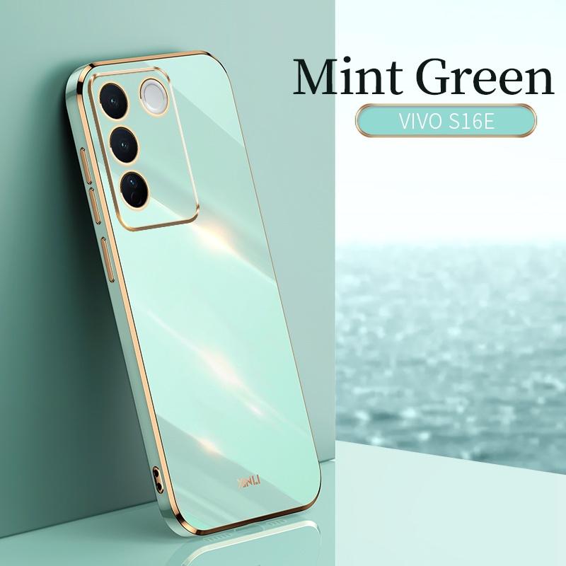 

Чехол для VIVO V27e, защитный гальванический противоударный чехол для VIVO V27e V 27e, силиконовый чехол из ТПУ, мягкая задняя крышка VIVO V27e зелёный