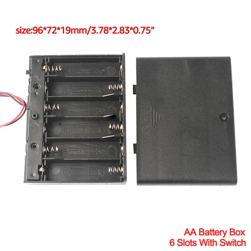 Dustproof Battery Container with Switch 1/2/3/4/6/8 Slots AA Battery Dustproof Storage Box with Switch