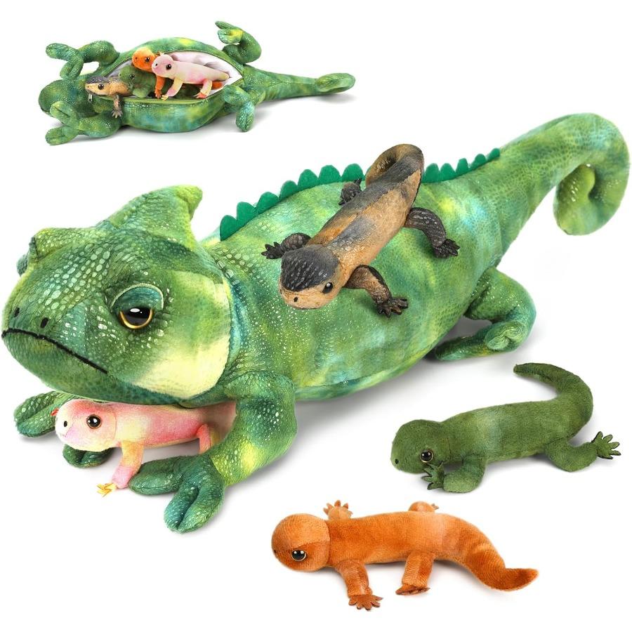 

5Pcs Giant Lizard Plush Set 27 Mother Iguana Stuffed Animal with 4 Baby Lizards Bearded Dragon Plush Toy for Boys Girls United States