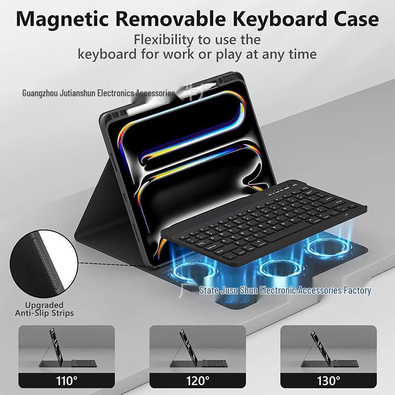 Compatible Bluetooth Keyboard Protective Case with Pen Slot for Xiaomi 5 Pro 11-inch Tablet - Magnetic Detachable Silicone Shell