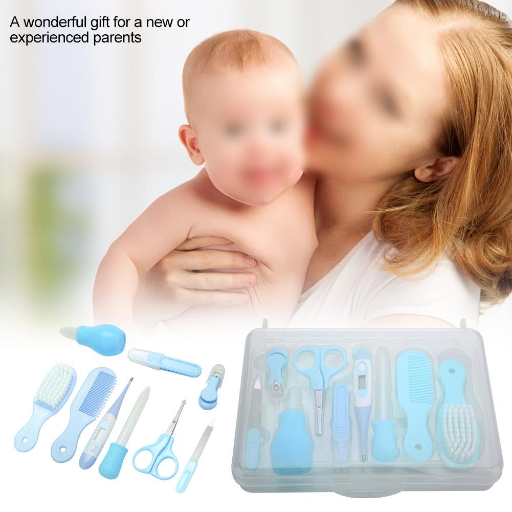 9 Stück Praktisches Tägliches Baby Nagelknipser Schere Haarbürste Kamm Maniküre Pflege Set Rosa