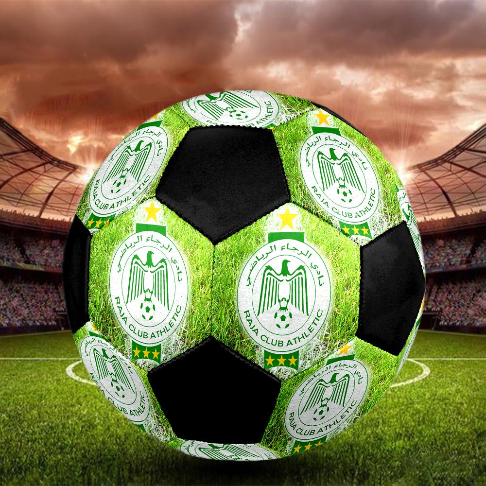 SIZE 5 Raja Casablanca Soccer Ball Colorful All Ages Machine Stitched PVC Competition Ready Durable High-Bounce