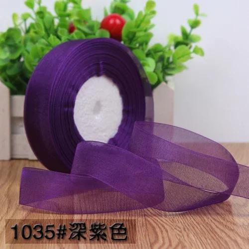 50yards 25mm Organza Chiffon Ribbons Wedding Party Decoration Handmade Ribbon Gift Wrapping Hair Hat Bows DIY Cloth Accessory