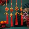 Red Chinese Lanterns Mini Decorative Lucky Hanging Lanterns Decoration with Coins And Tassel for Spring Festival Home Decor