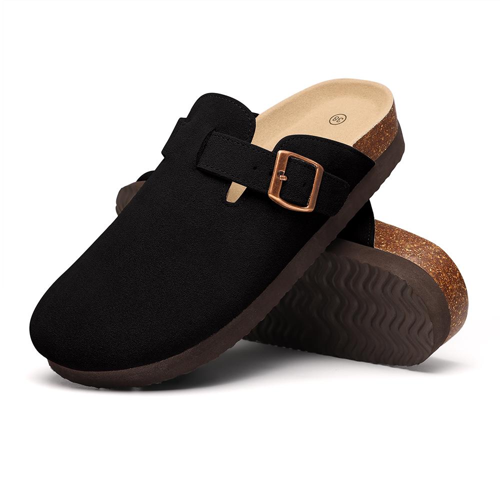 Fashion Comwarm Thick Plaform Clogs Men Classic Cork Slippers Fashion Leather Mules Male Beach Shoes Arch Support Outdoor Flats Shoes