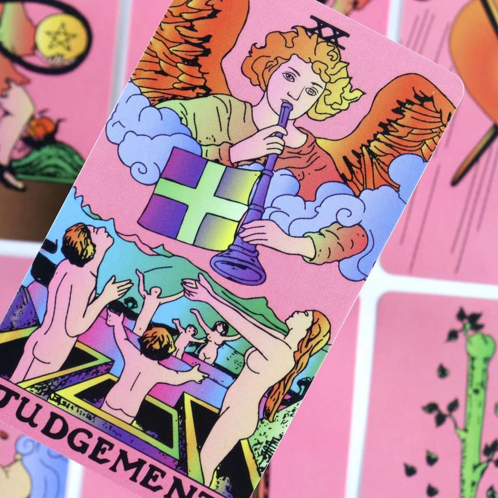 10.3*6cm Pink A.E.Tarot Deck 78 Classic Tarot Cards for Beginners Rider Tarot System Pocket Size