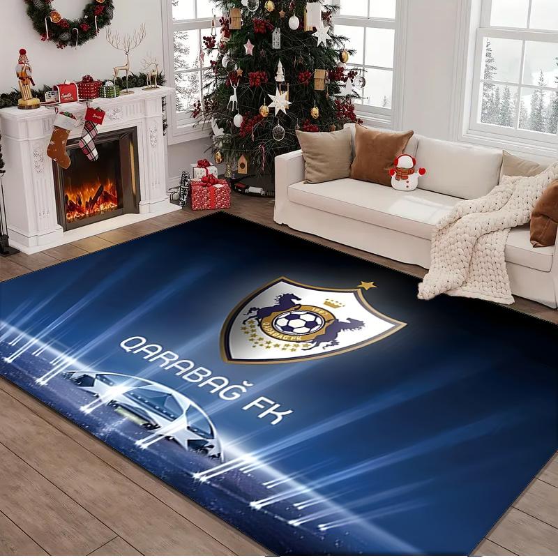 1PC rug Soccer Team Qarabag Design Carpet, Chair Rug,Area Rug for Office Bedroom living rooms bedroom, Doormat decor Christmas fan gifts