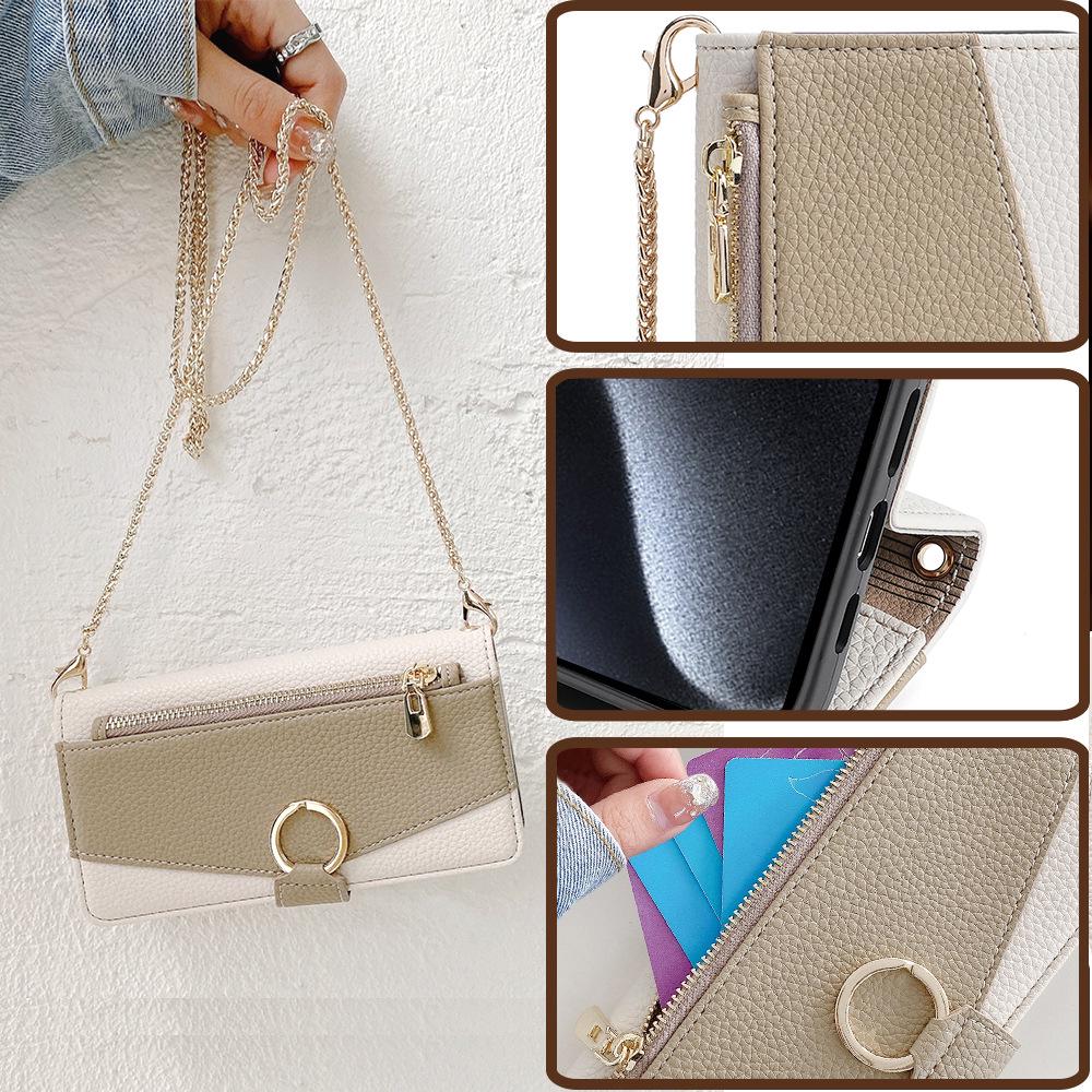 iPhone 16 Pro Flip Protective Case with Card Slot, Lanyard, Stand, Leather Design for Apple 17/12/13/15 Models.