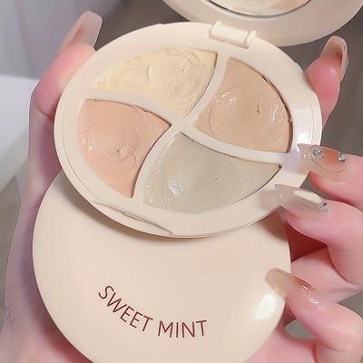 Crema Correttore Idratante a 4 Colori, Camouflage Impeccabile e Luminosità Radiante per le Occhiaie, Fondotinta Tutto in Uno per un Contorno Facile e a Copertura Totale