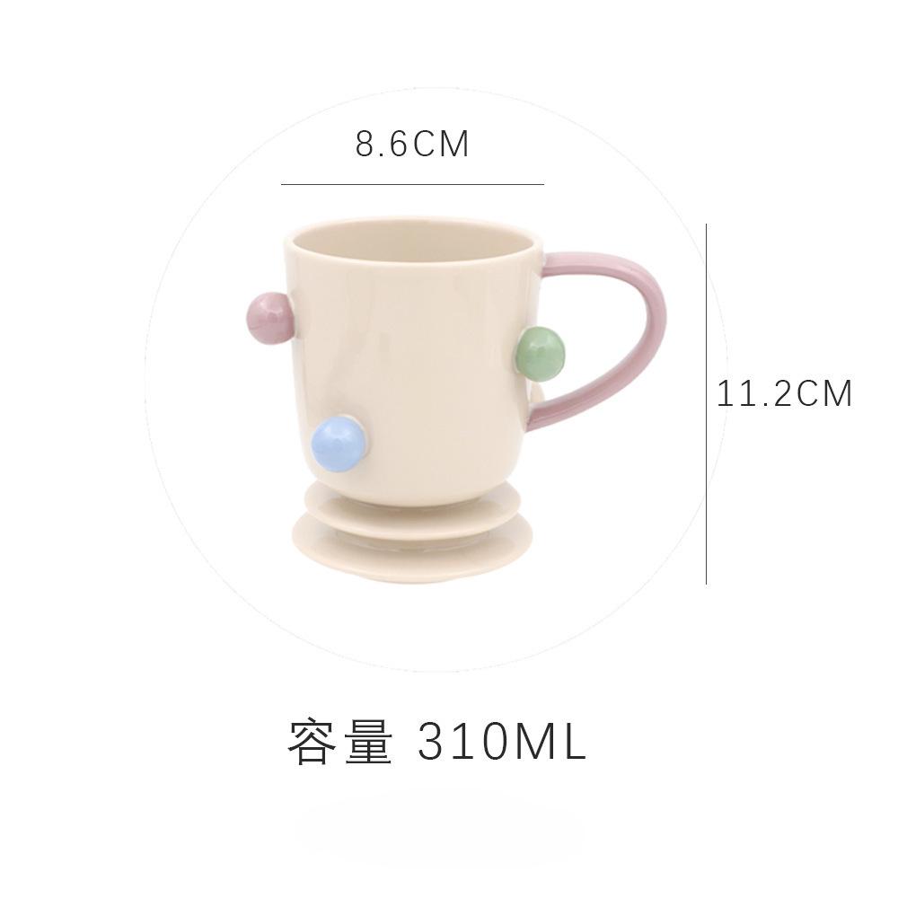 310ML Ceramic Coffee Mug Large Capacity Office Coffee Cup Water Cup Creative Creative Irregular Milk Cereal Cup Birthday Gift 310ml