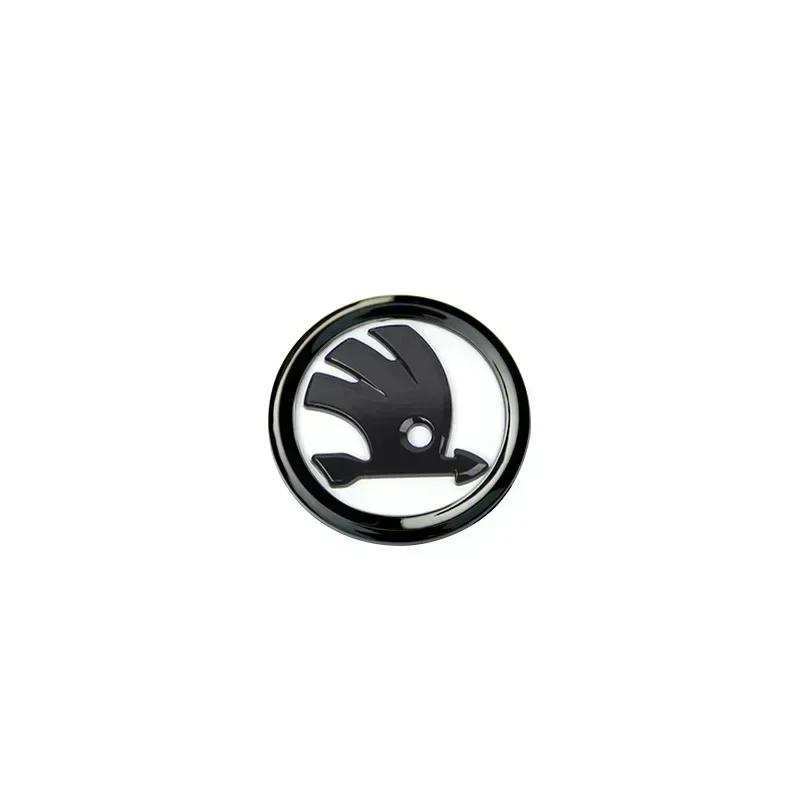 AAAJA1 2026 Hot For SKODA 46MM Car Steering Wheel Logo Emblem Sticker for Skoda Rapid Fabia Octavia Superb Laura VRS Yeti Kodiaq Karoq