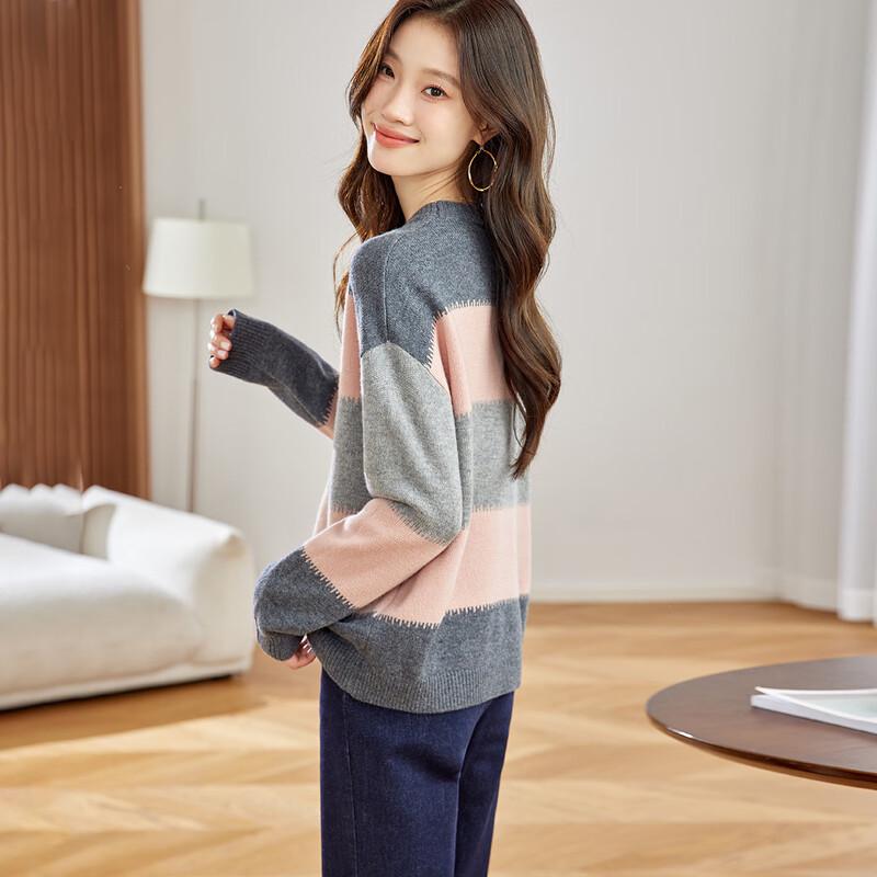 Srcr Women's 100% Wool Loose Knit Sweater