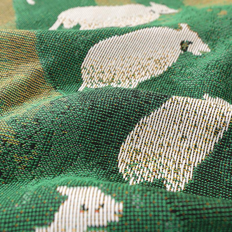 Grassland Sheep Tassel Blanket Home Decoration Sofa Towel Outdoor Camping Blanket Tapestry Oil Painting Style Throw Blanket