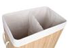 Soren Bamboo Laundry Basket, 2 Compartments, Natural