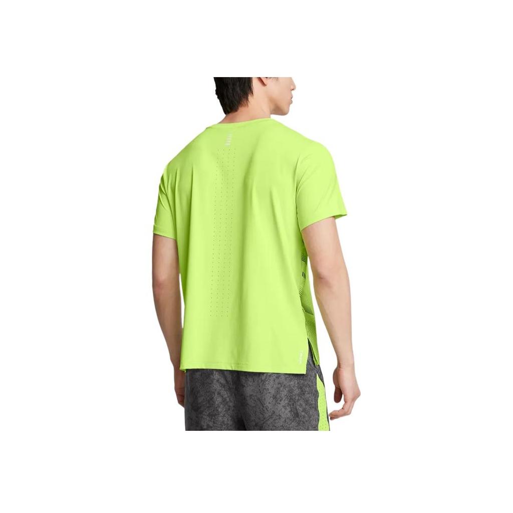 Under Armour Iso-Chill Running Sports Crew Neck Striped Short Sleeve T-Shirt Men Tops Light-Grass-Green 1376518-304
